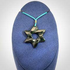 Hand carved New Zealand Tangiwai Magen David pendant