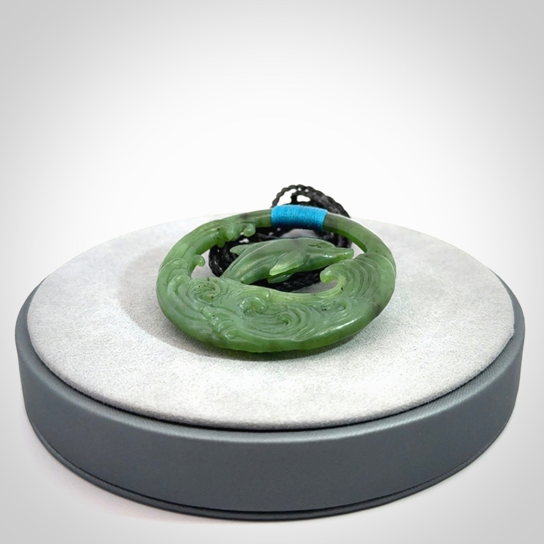 Hand carved Jade dolphin pendant