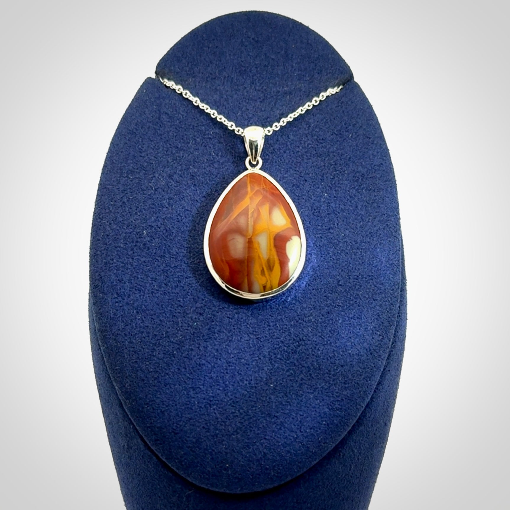 Mookaite Jasper drop pendant with Sterling Silver
