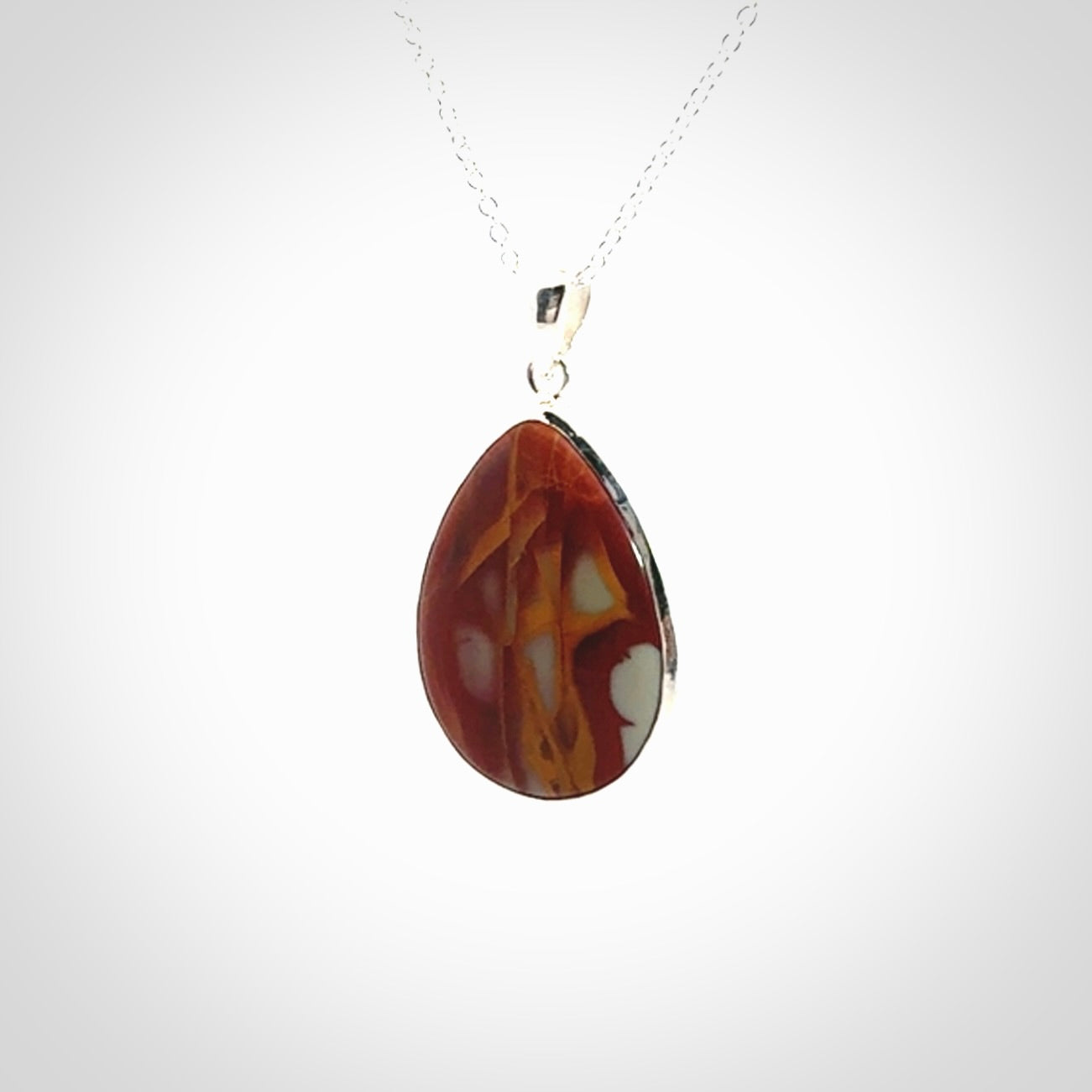 Mookaite Jasper drop pendant with Sterling Silver