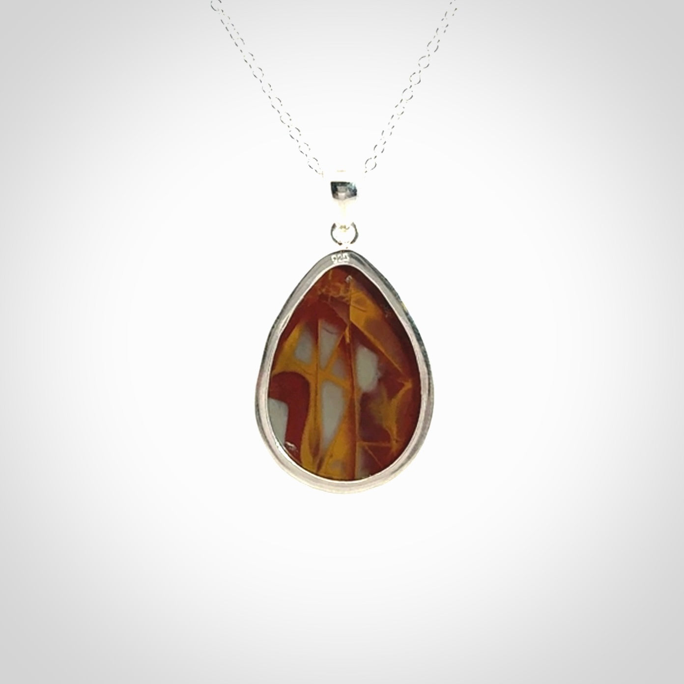 Mookaite Jasper drop pendant with Sterling Silver