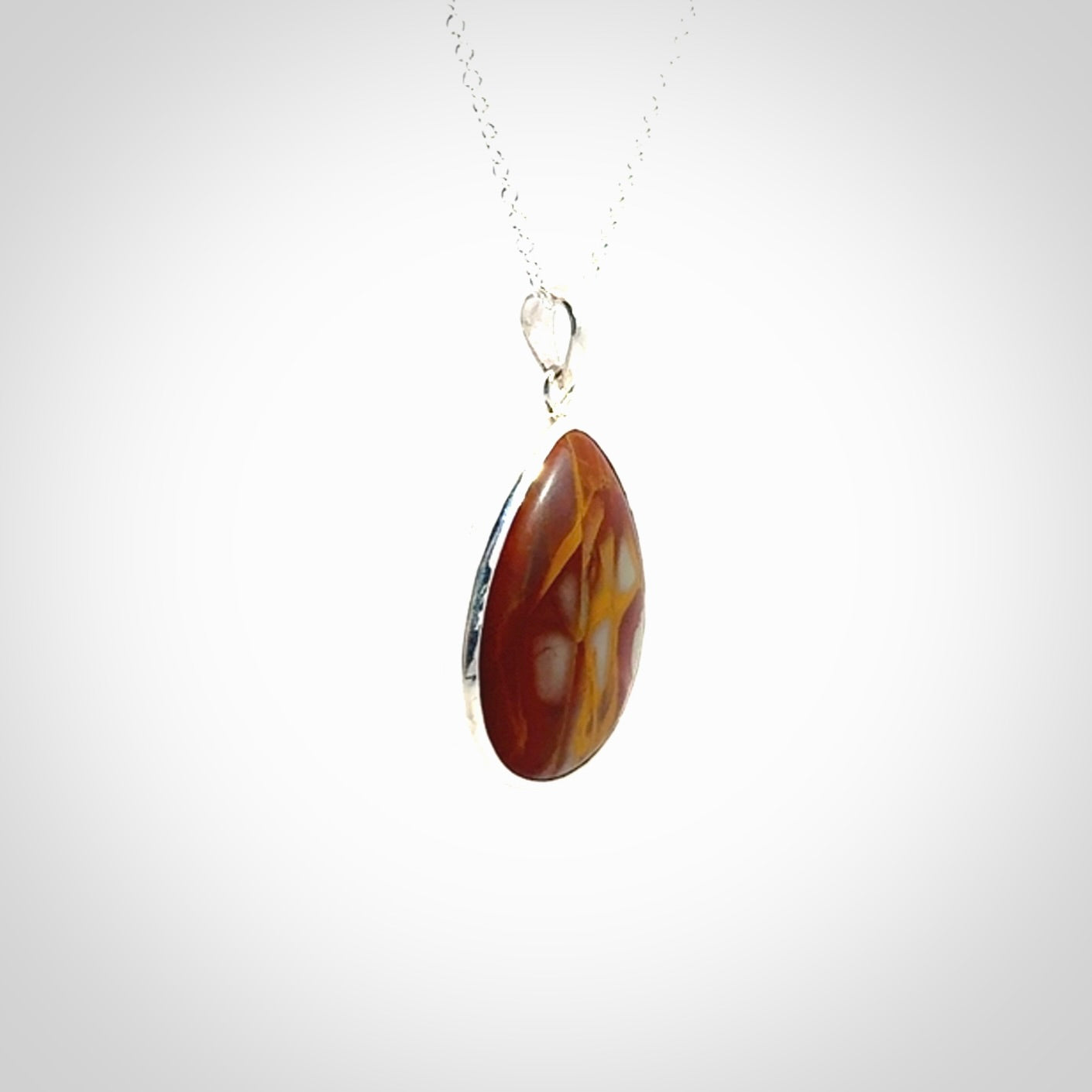 Mookaite Jasper drop pendant with Sterling Silver