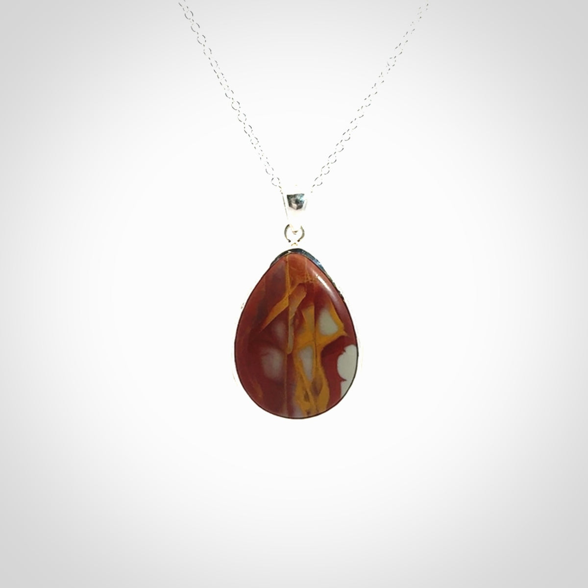 Mookaite Jasper drop pendant with Sterling Silver