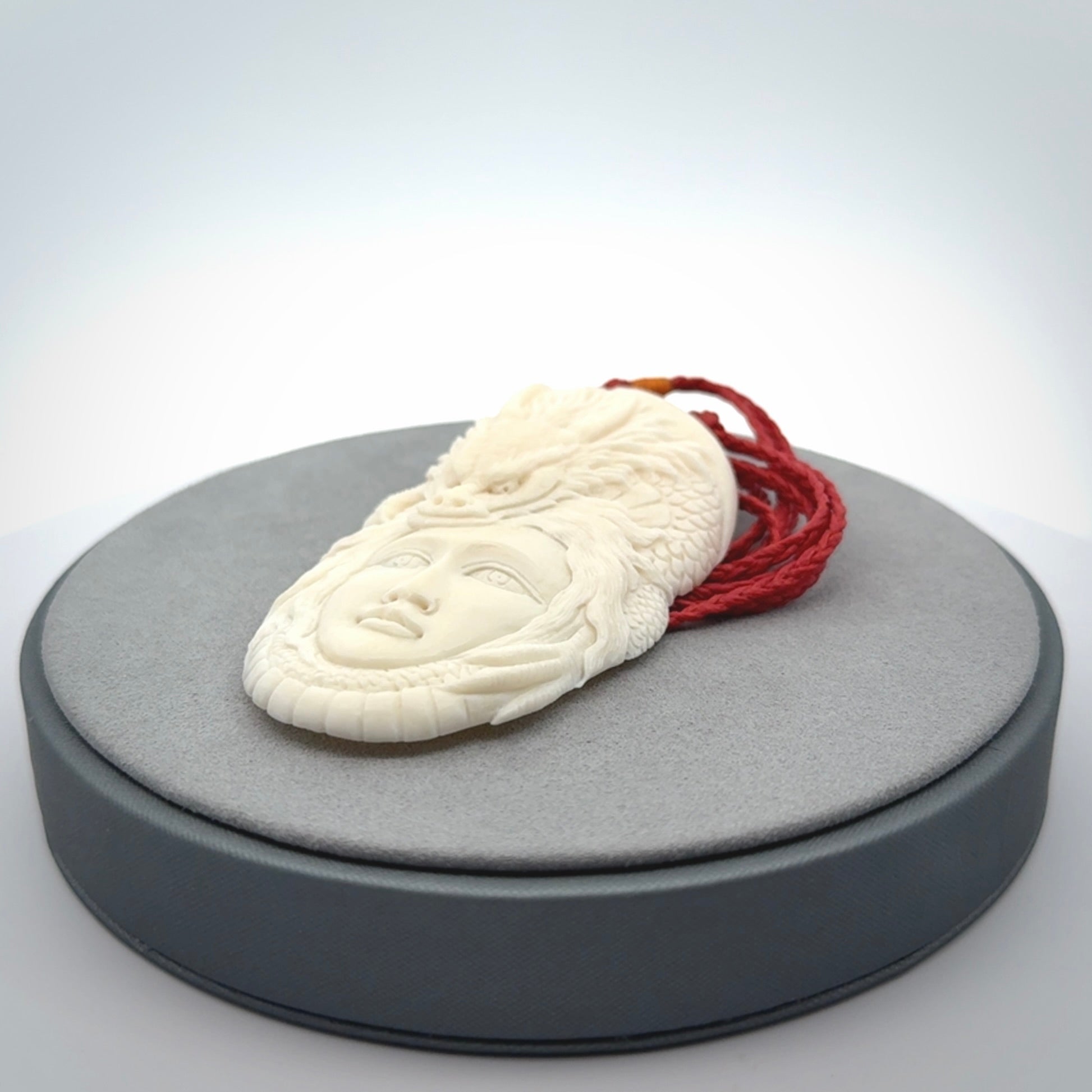 A Wonderful and Creative, Hand Carved Dragon Woman Pendant