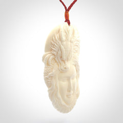A Wonderful and Creative, Hand Carved Dragon Woman Pendant