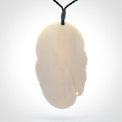 Art to Wear for Dragon Lovers! Dragon Woman Pendant, Hand Carved in Bone
