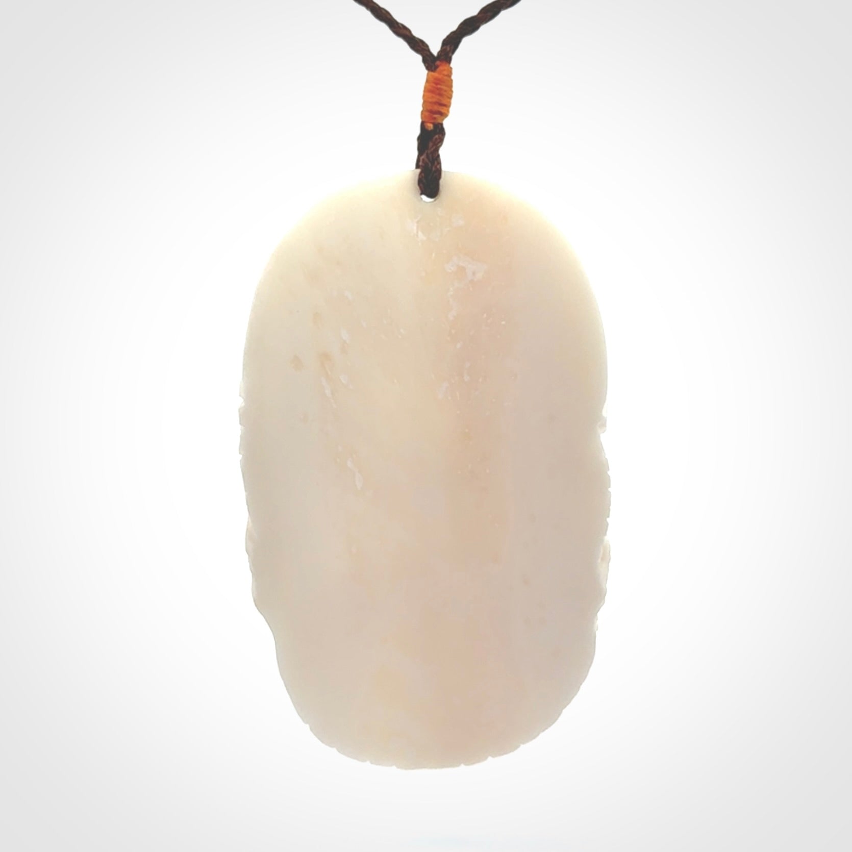 Hand carved bone dragon woman pendant
