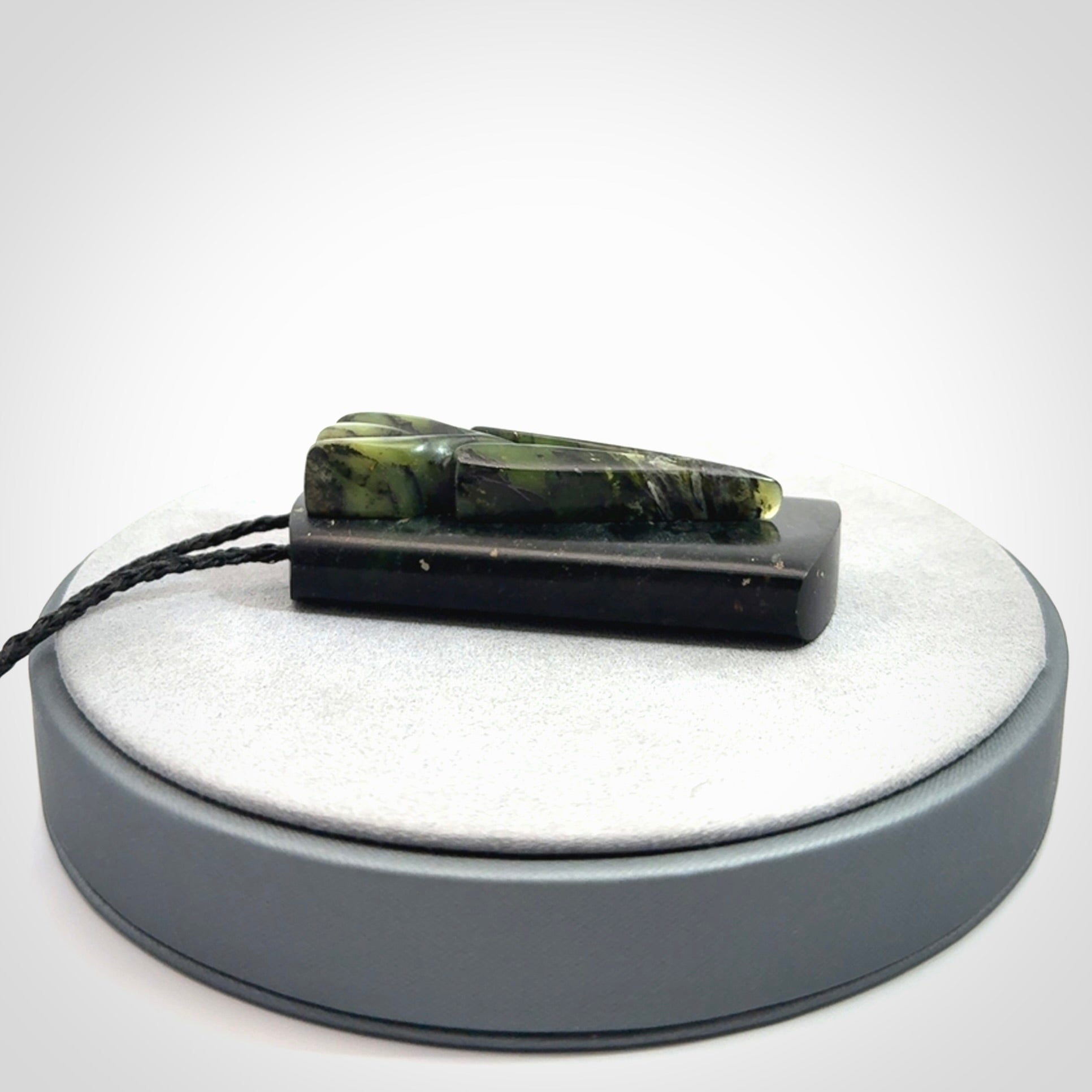 Hand Carved  New Zealand Jade arrowhead drop pendant
