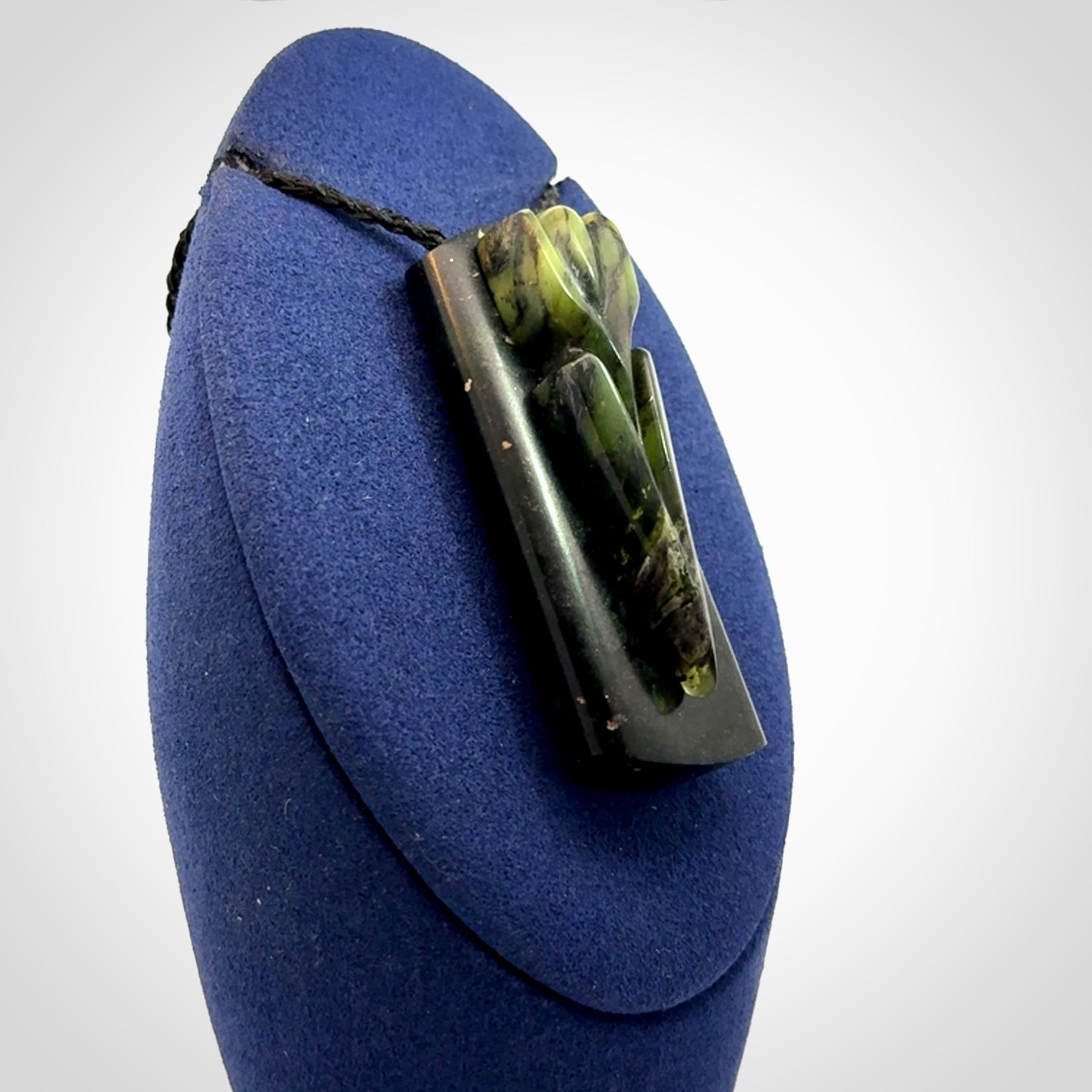 Hand Carved  New Zealand Jade arrowhead drop pendant