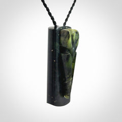 Hand Carved  New Zealand Jade arrowhead drop pendant