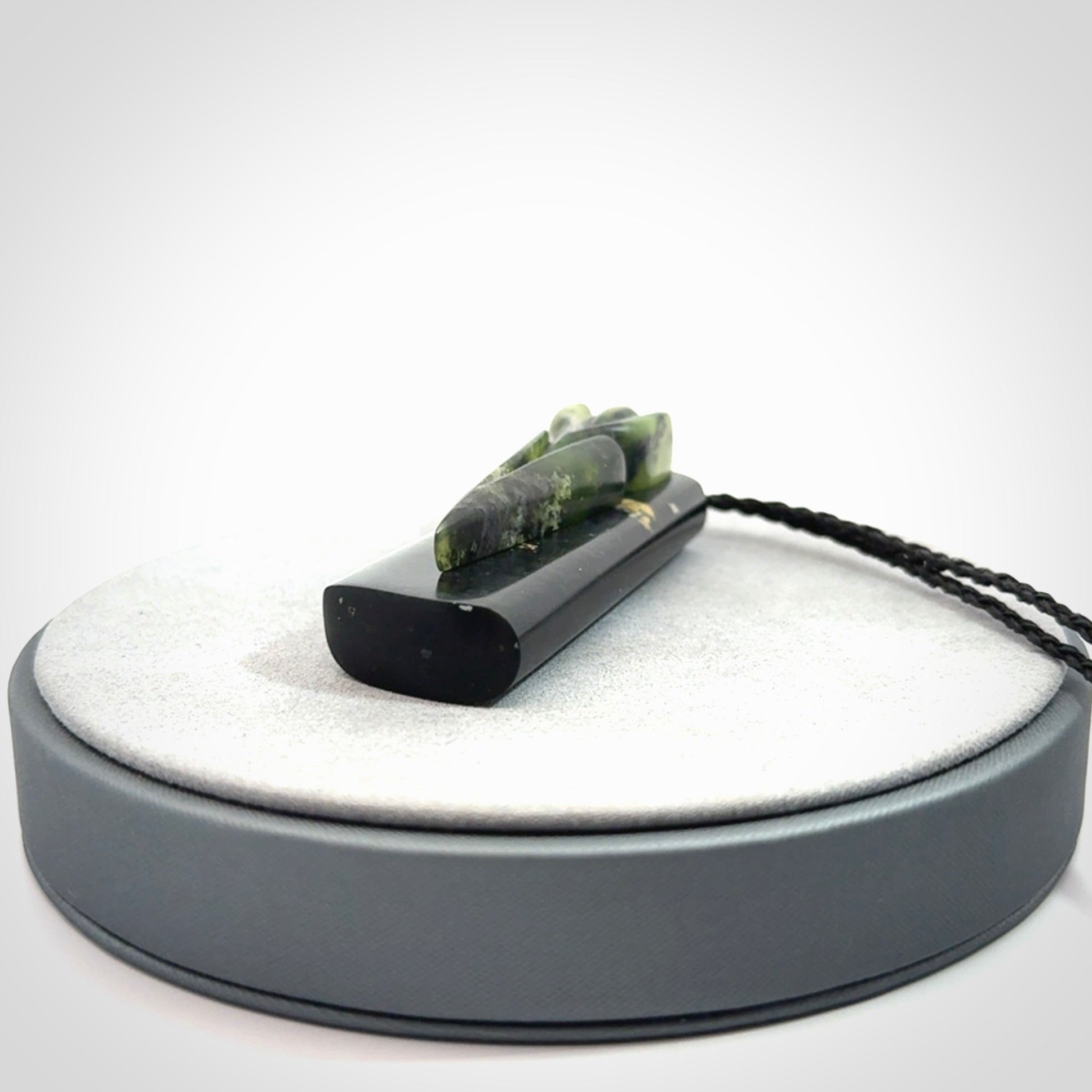 Hand Carved  New Zealand Jade arrowhead drop pendant