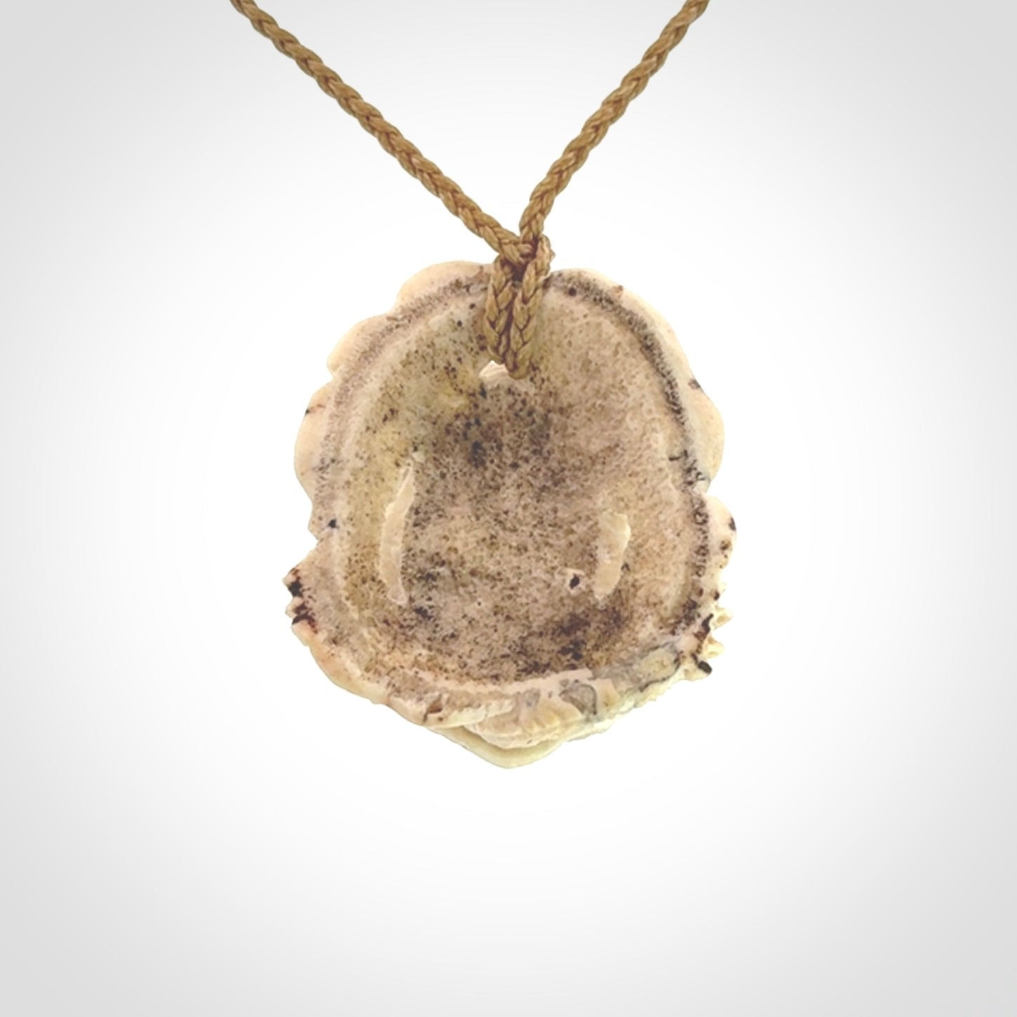 Hand carved deer antler dragon turtle pendant