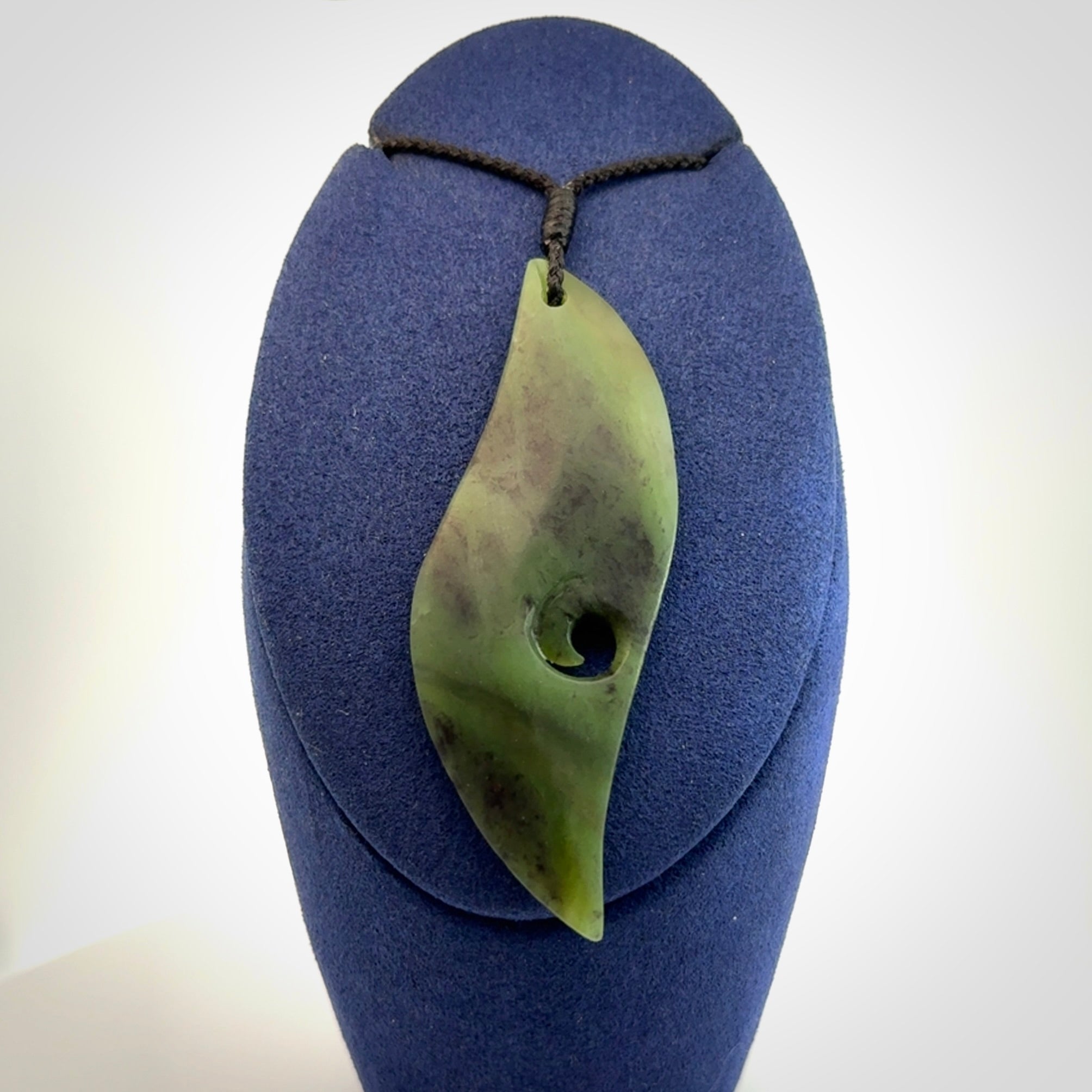 Hand carved New Zealand Jade drop pendant