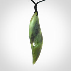 Hand carved New Zealand Jade drop pendant