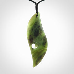 Hand carved New Zealand Jade drop pendant
