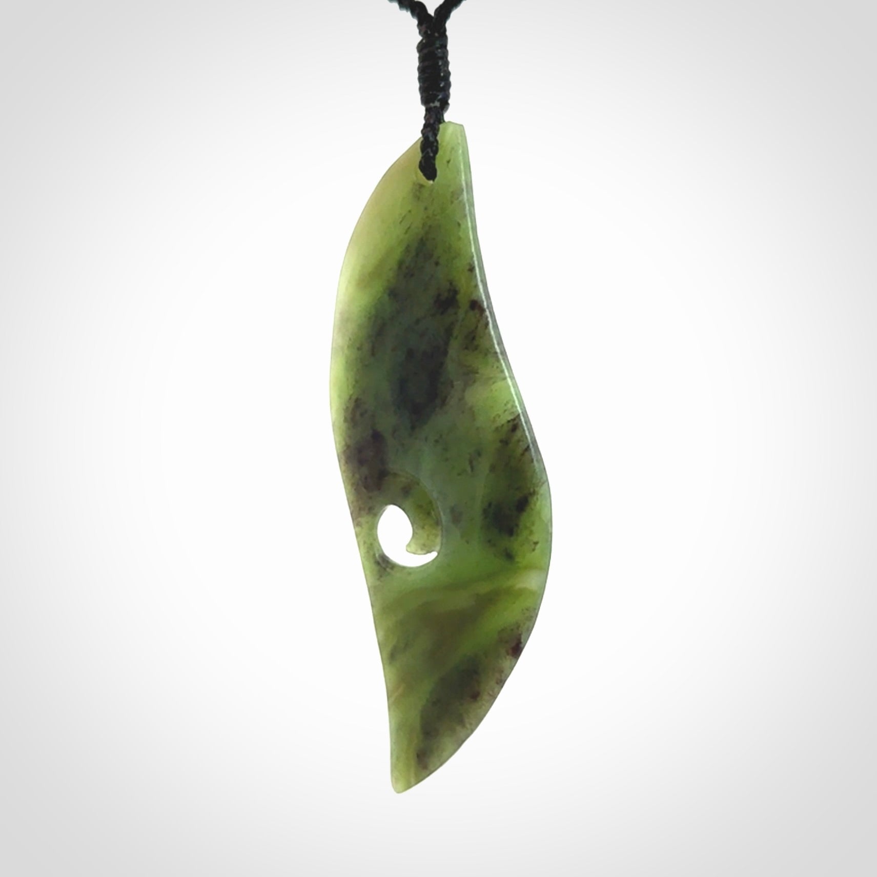 Hand carved New Zealand Jade drop pendant