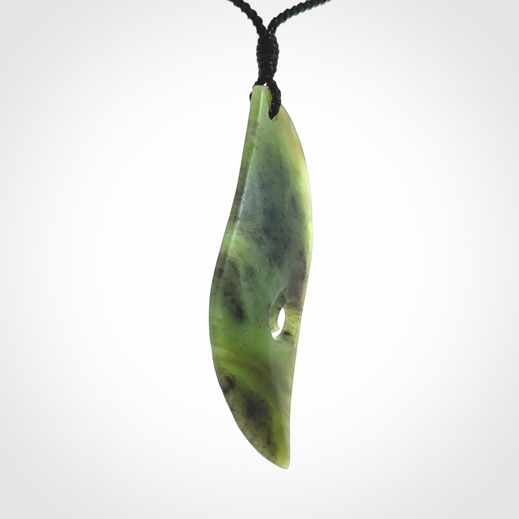 Hand carved New Zealand Jade drop pendant