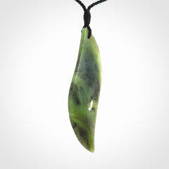 Hand carved New Zealand Jade drop pendant