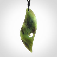 Hand carved New Zealand Jade drop pendant