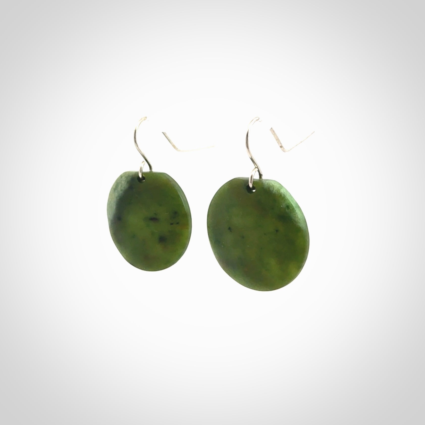 Beautifully Carved, Elegant, New Zealand Jade Earrings