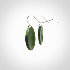 Beautifully Carved, Elegant, New Zealand Jade Earrings