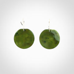 Beautifully Carved, Elegant, New Zealand Jade Earrings