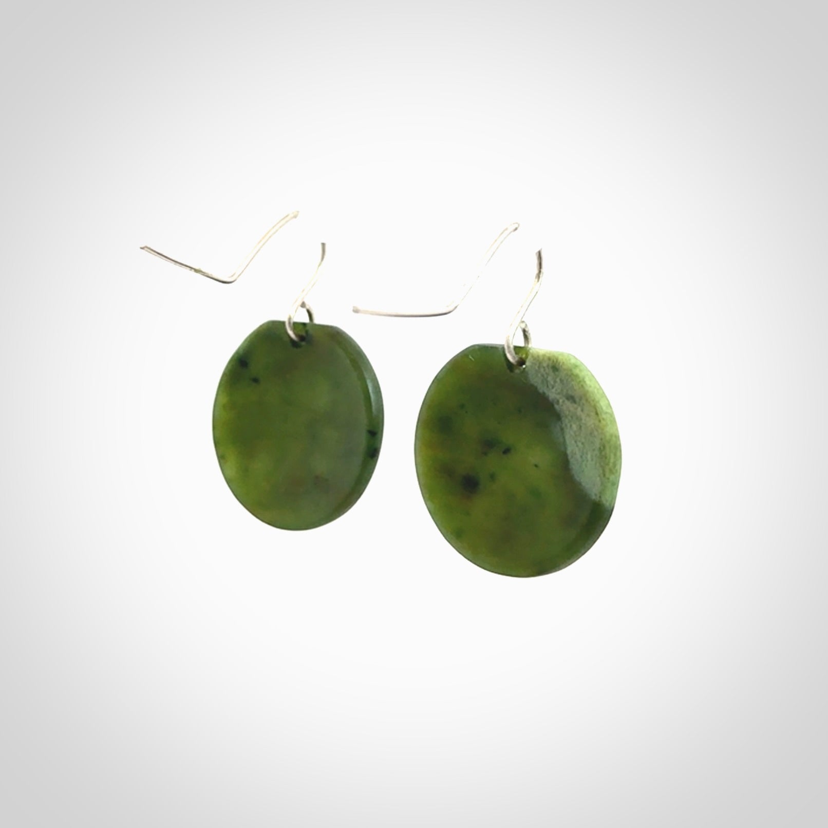 Beautifully Carved, Elegant, New Zealand Jade Earrings