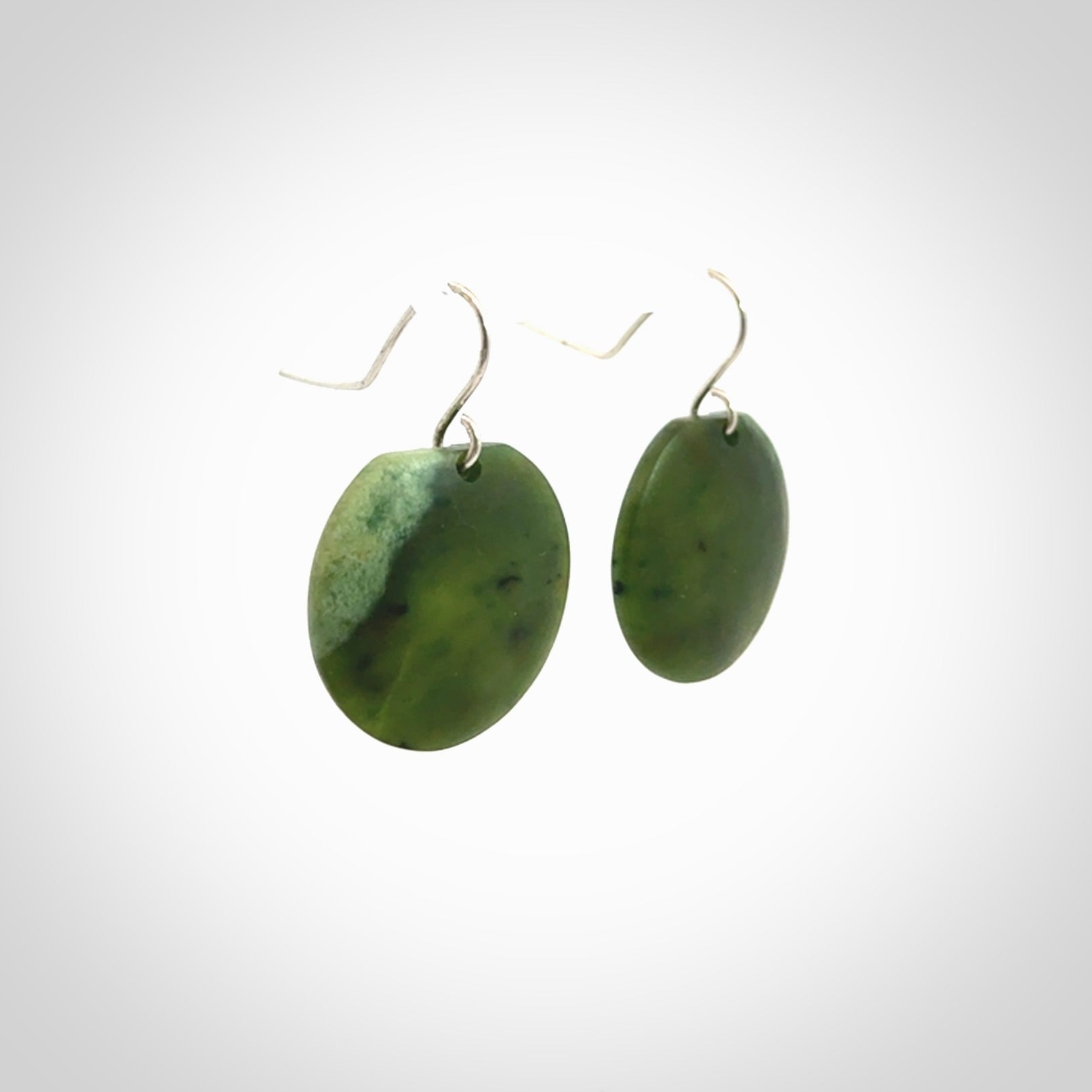 Beautifully Carved, Elegant, New Zealand Jade Earrings