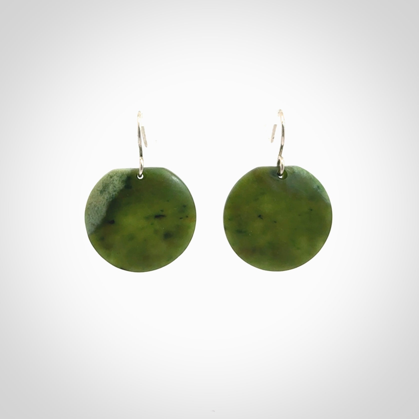 Beautifully Carved, Elegant, New Zealand Jade Earrings