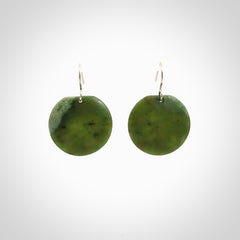 Beautifully Carved, Elegant, New Zealand Jade Earrings