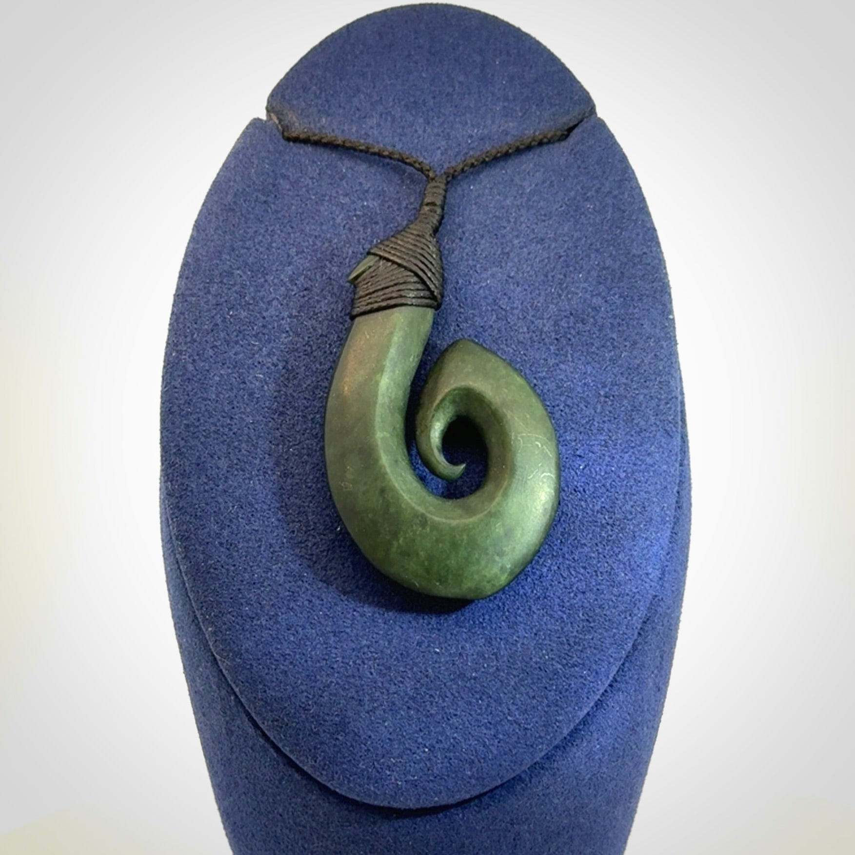 Hand Carved New Zealand Pounamu Hook/Koru Pendant