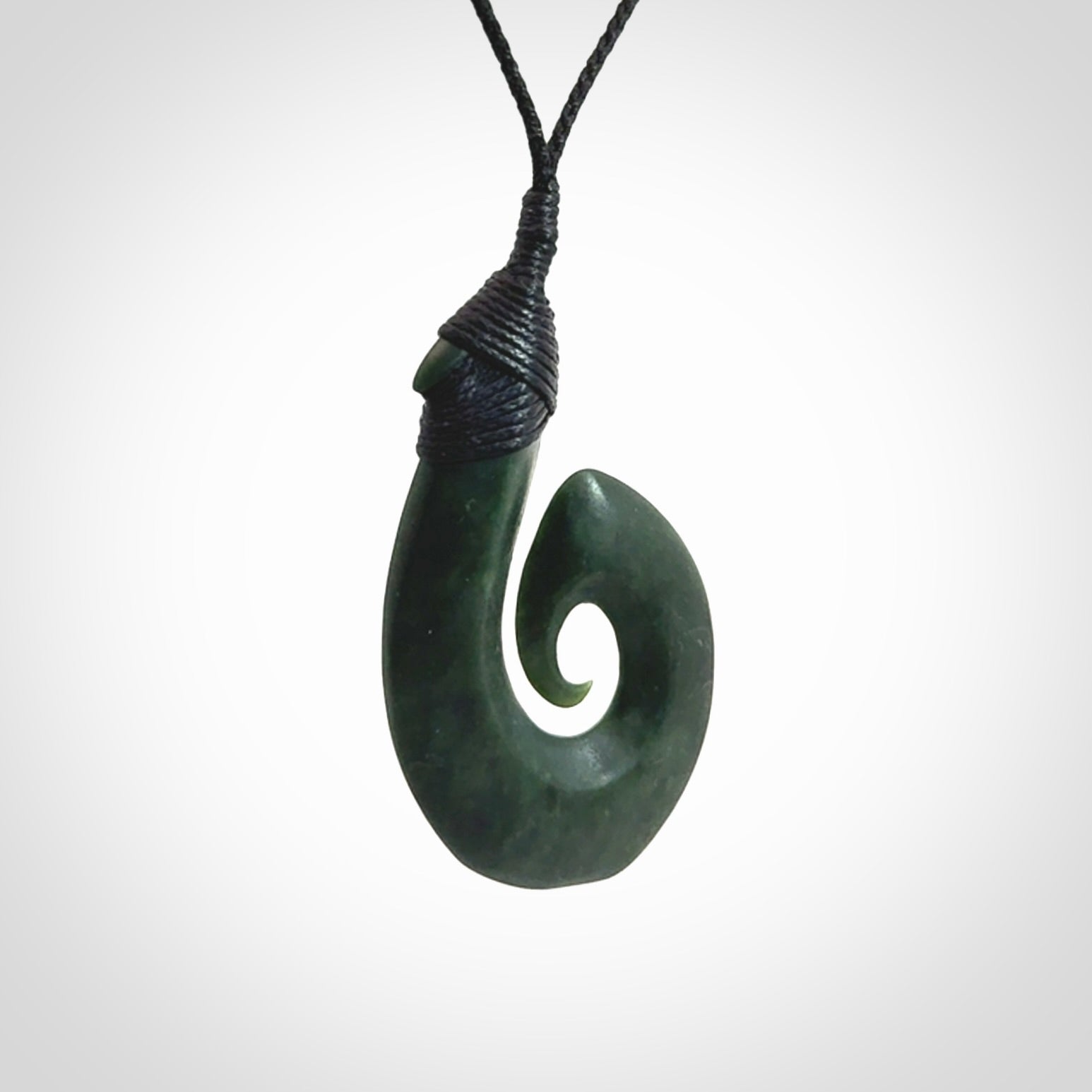 Hand Carved New Zealand Pounamu Hook/Koru Pendant