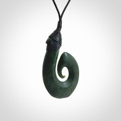 Hand Carved New Zealand Pounamu Hook/Koru Pendant