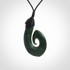 Hand Carved New Zealand Pounamu Hook/Koru Pendant