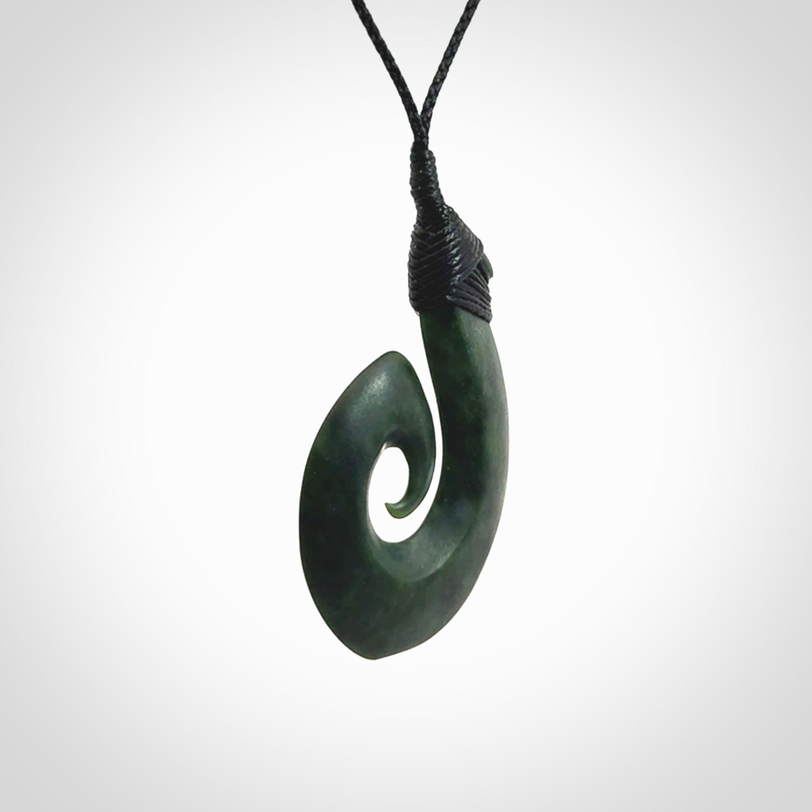 Hand Carved New Zealand Pounamu Hook/Koru Pendant