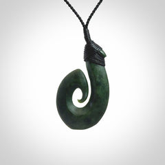 Hand Carved New Zealand Pounamu Hook/Koru Pendant