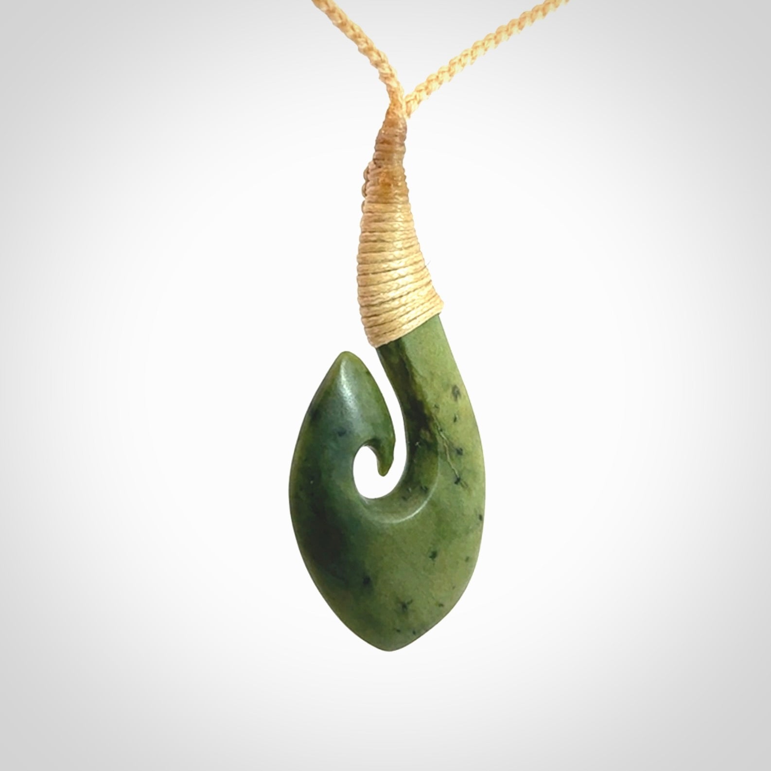 Hand carved New Zealand Jade Hook pendant