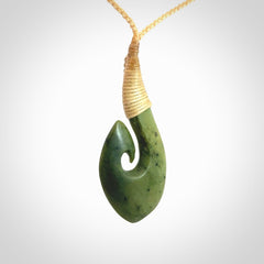 Hand carved New Zealand Jade Hook pendant
