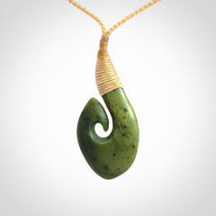 Hand carved New Zealand Jade Hook pendant