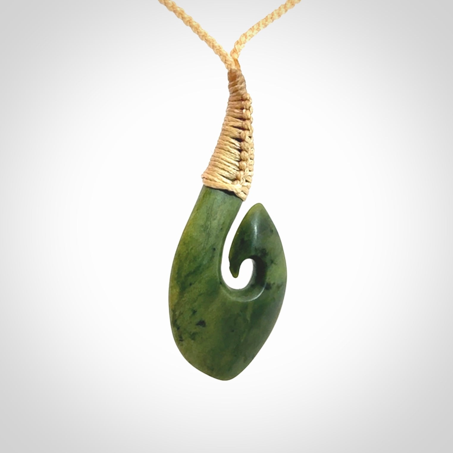 Hand carved New Zealand Jade Hook pendant