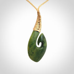 Hand carved New Zealand Jade Hook pendant