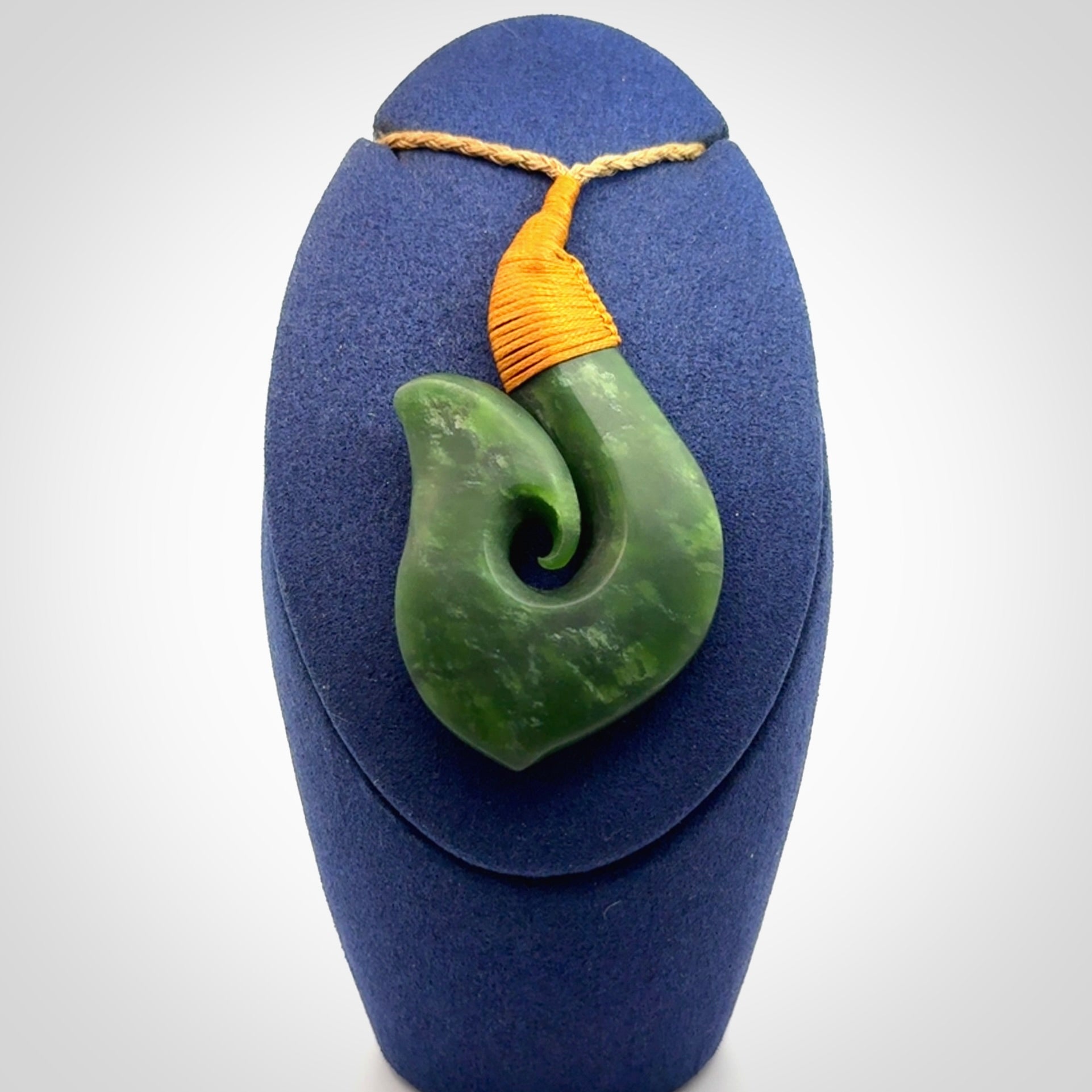 Hand carved New Zealand Jade Hook Pendant