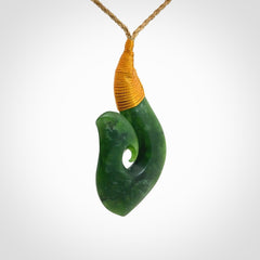 Hand carved New Zealand Jade Hook Pendant