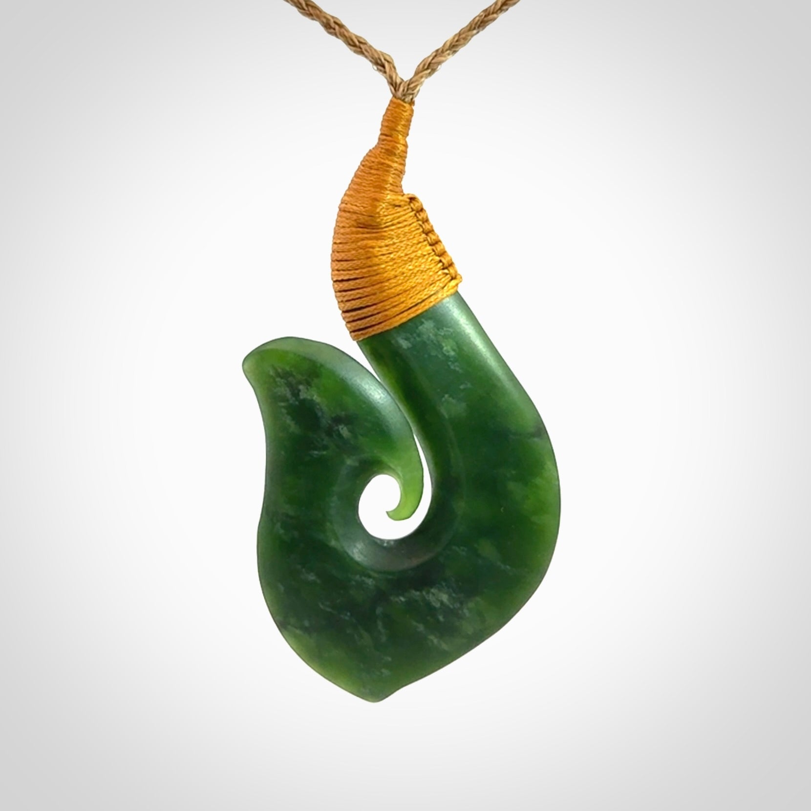Hand carved New Zealand Jade Hook Pendant
