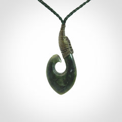 Hand carved New Zealand Jade hook pendant