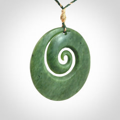 A Full-Bodied, Stand Out, Koru Pendant in Jade