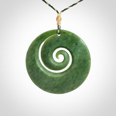 A Full-Bodied, Stand Out, Koru Pendant in Jade