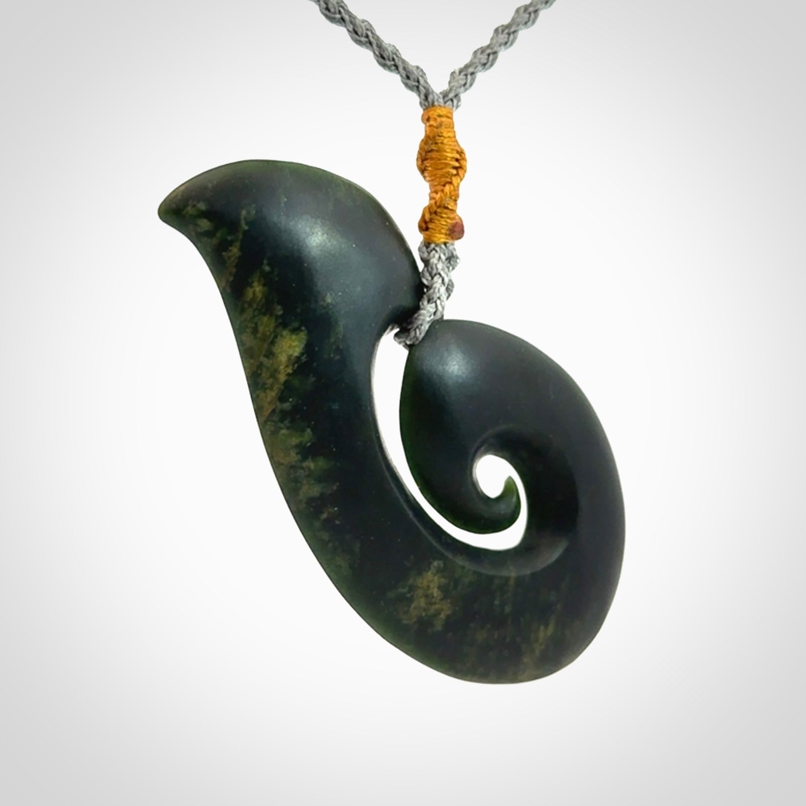 Hand carved New Zealand Jade koru pendant