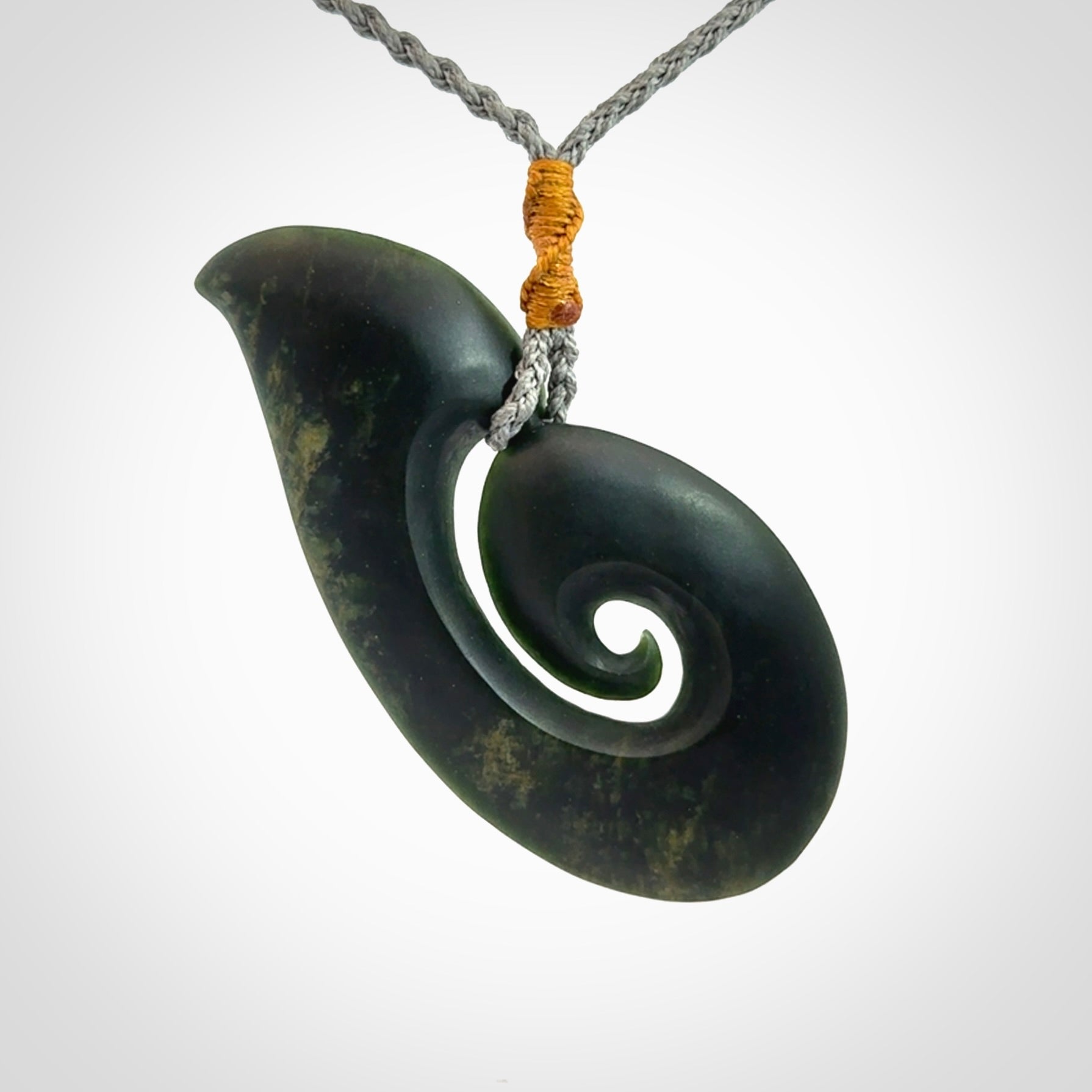 Hand carved New Zealand Jade koru pendant
