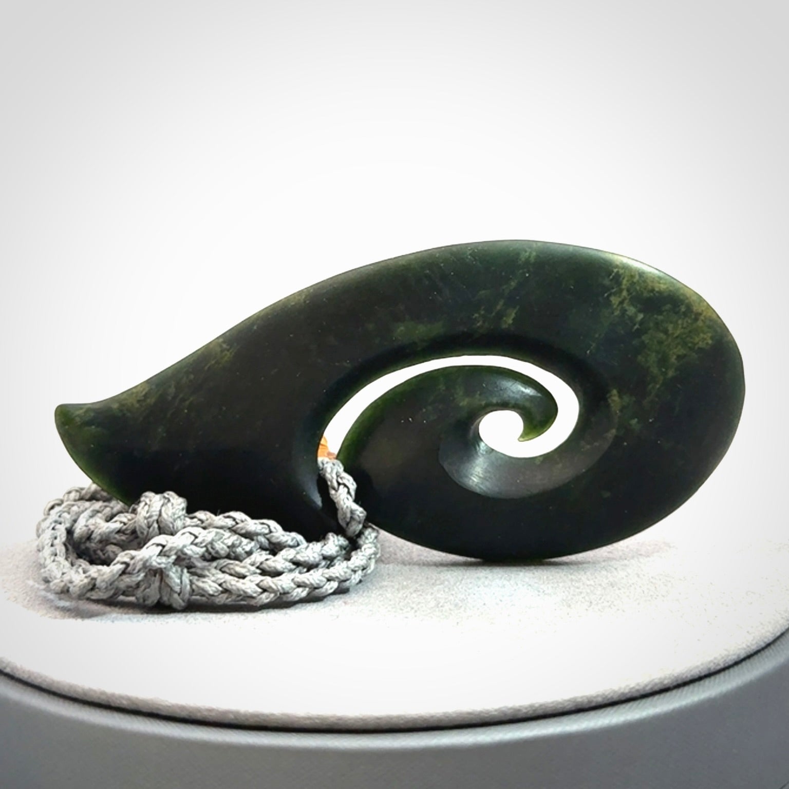 Hand carved New Zealand Jade koru pendant